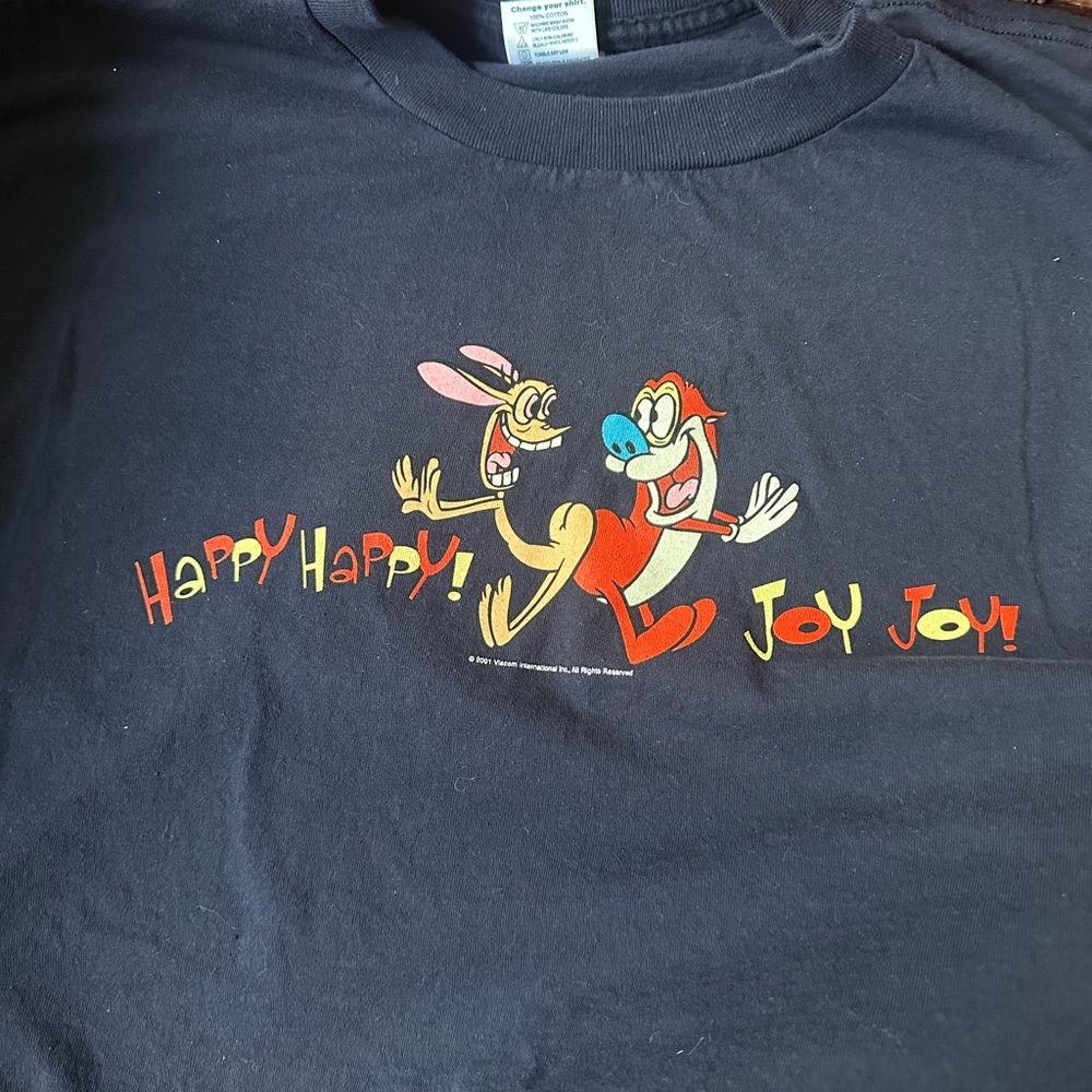 Vintage 2001 Y2K The REN and Stimpy Show Navy Crewneck T Shirt Adult XL - Picture 3 of 7